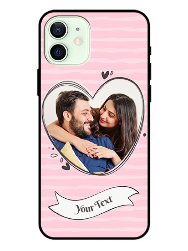 Custom Iphone 12 Custom Glass Phone Case  - Vintage Heart Design