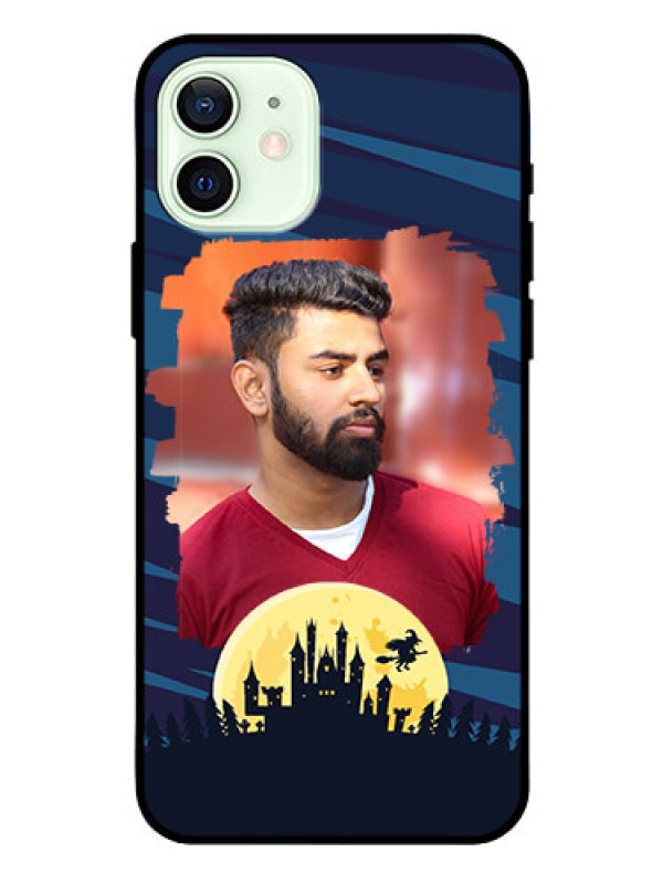 Custom Iphone 12 Photo Printing on Glass Case  - Halloween Witch Design 