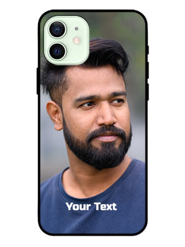 Custom Iphone 12 Glass Mobile Cover: Photo with Text