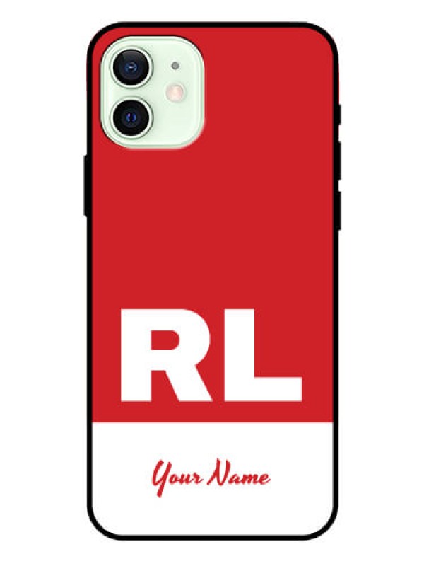 Custom iPhone 12 Personalized Glass Phone Case - dual tone custom text Design