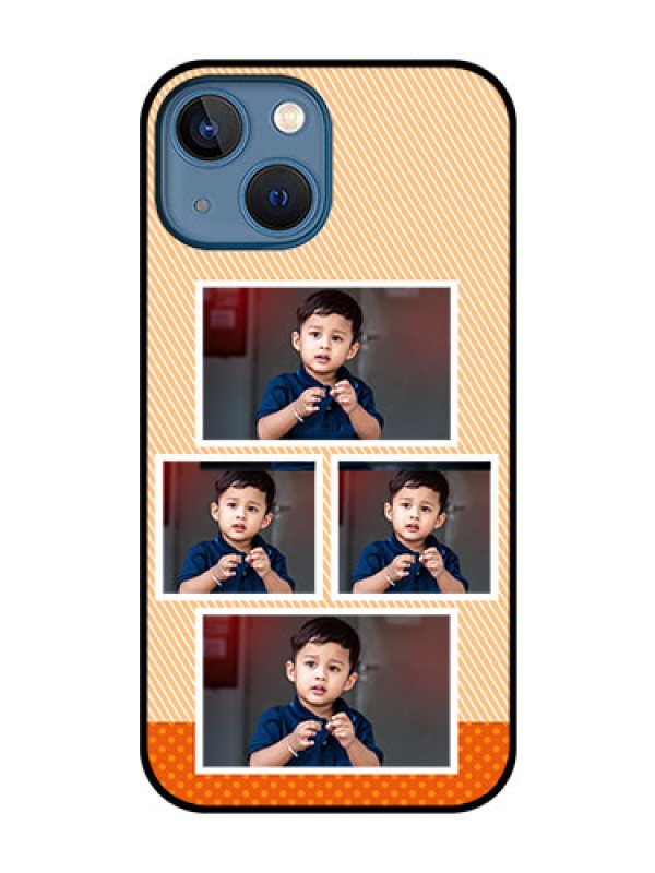 Custom iPhone 13 Mini Photo Printing on Glass Case - Bulk Photos Upload Design