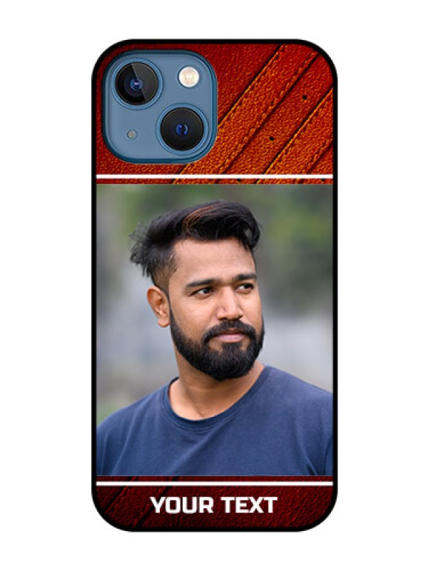 Custom iPhone 13 Mini Personalized Glass Phone Case - Leather Phone Case Design