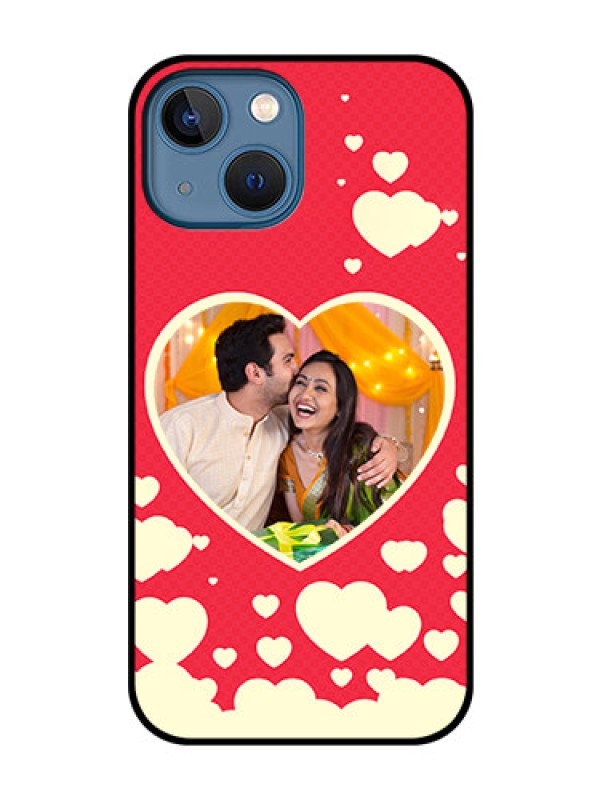 Custom iPhone 13 Mini Custom Glass Mobile Case - Love Symbols Phone Cover Design