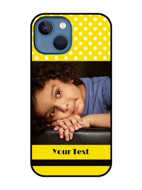 Custom iPhone 13 Mini Custom Glass Phone Case - Bright Yellow Case Design