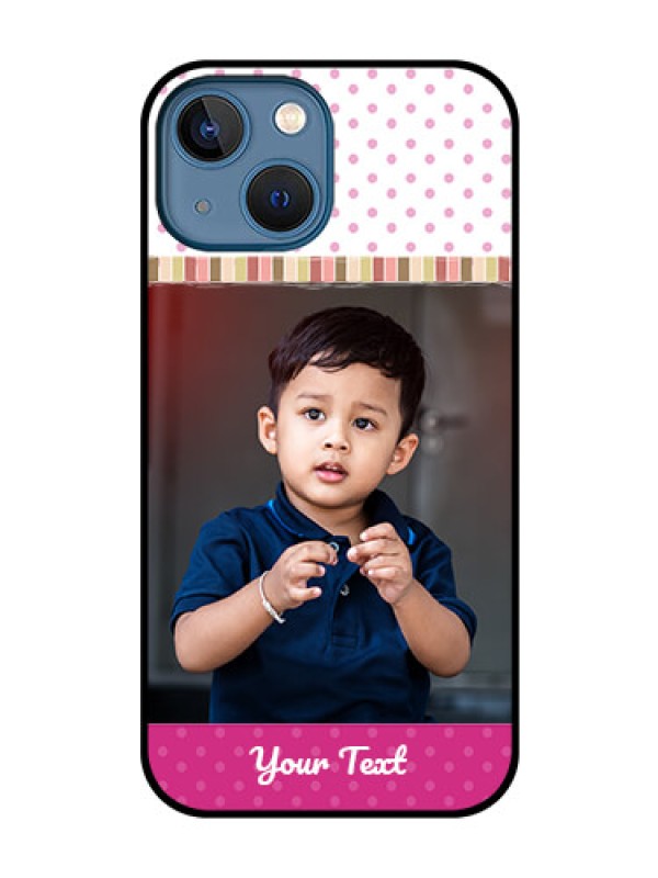 Custom iPhone 13 Mini Photo Printing on Glass Case - Cute Girls Cover Design