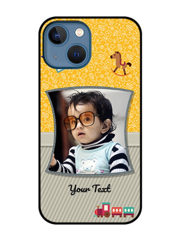 Custom iPhone 13 Mini Personalized Glass Phone Case - Baby Picture Upload Design