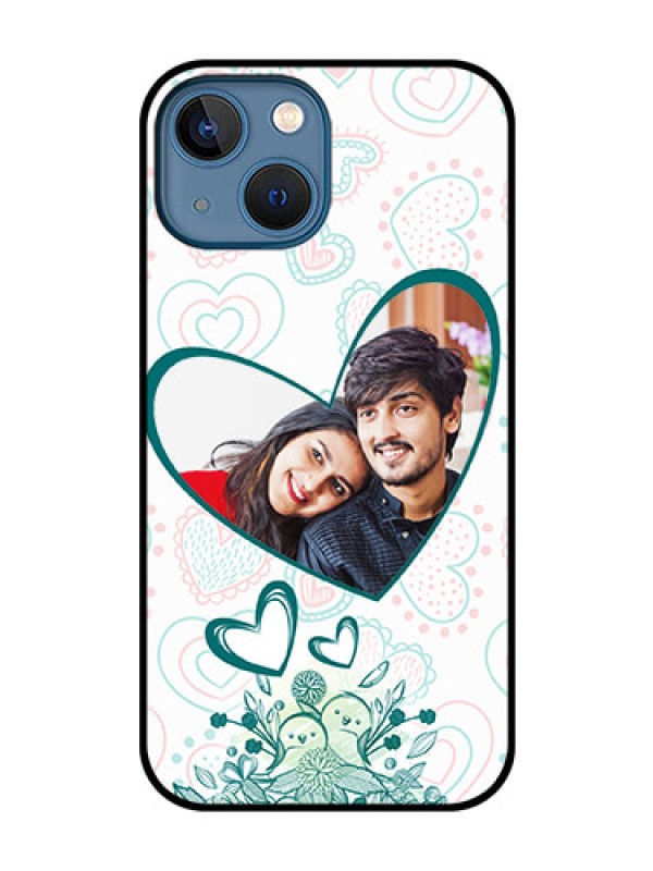 Custom iPhone 13 Mini Photo Printing on Glass Case - Premium Couple Design