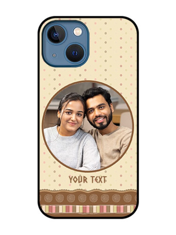 Custom iPhone 13 Mini Custom Glass Mobile Case - Brown Dotted Mobile Case Design