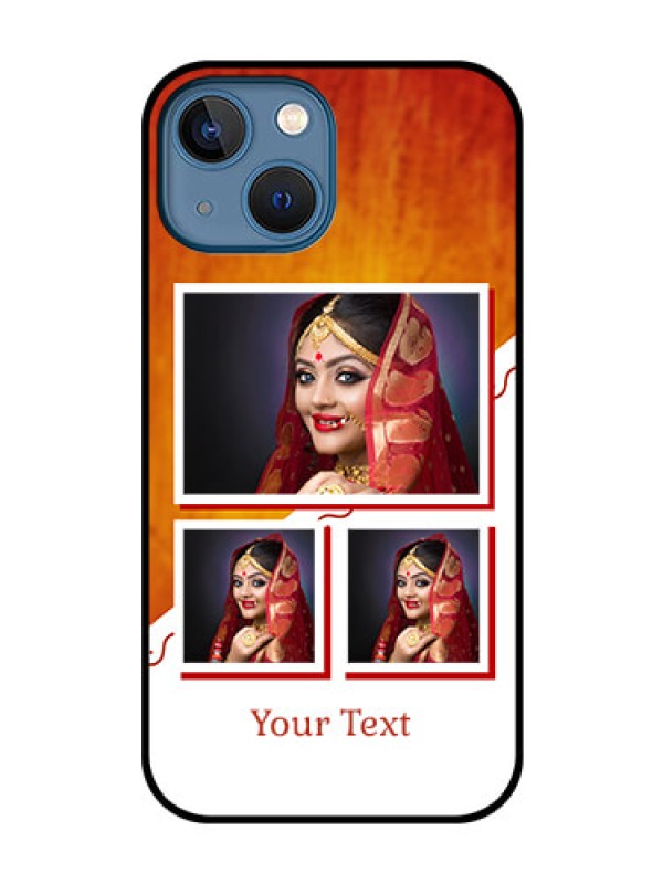 Custom iPhone 13 Mini Custom Glass Phone Case - Wedding Memories Design