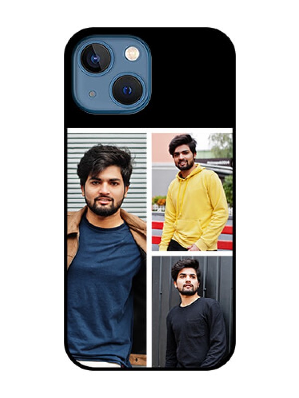 Custom iPhone 13 Mini Photo Printing on Glass Case - Upload Multiple Picture Design