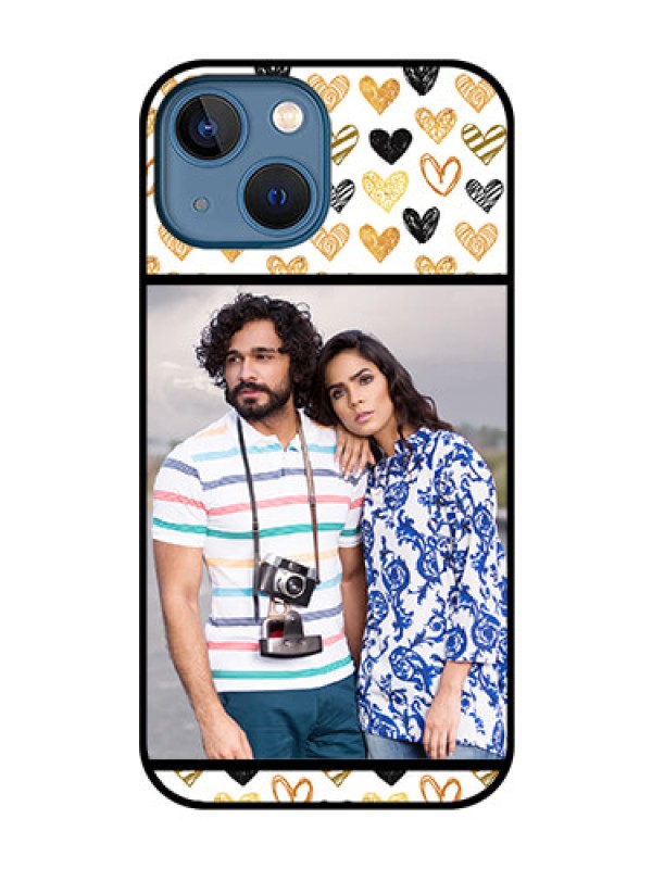 Custom iPhone 13 Mini Photo Printing on Glass Case - Love Symbol Design