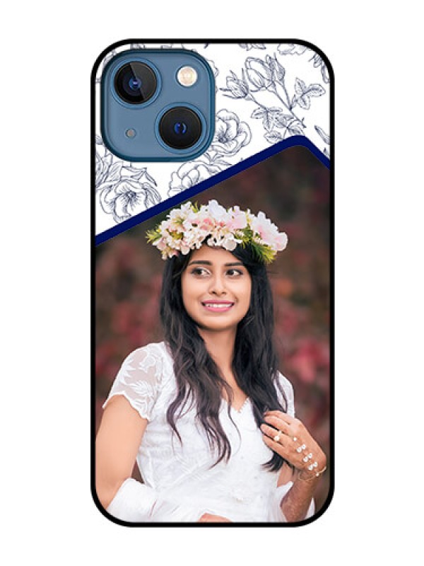 Custom iPhone 13 Mini Personalized Glass Phone Case - Premium Floral Design