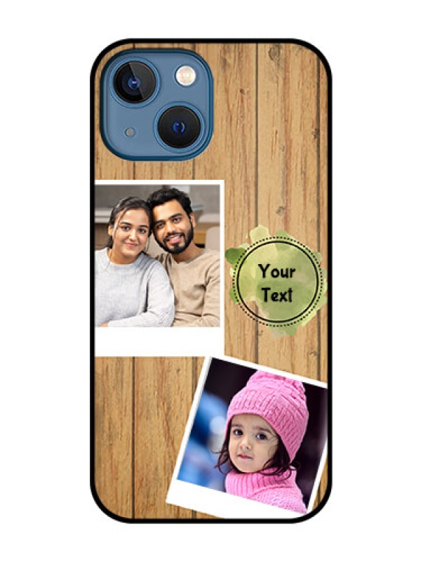 Custom iPhone 13 Mini Custom Glass Phone Case - Wooden Texture Design