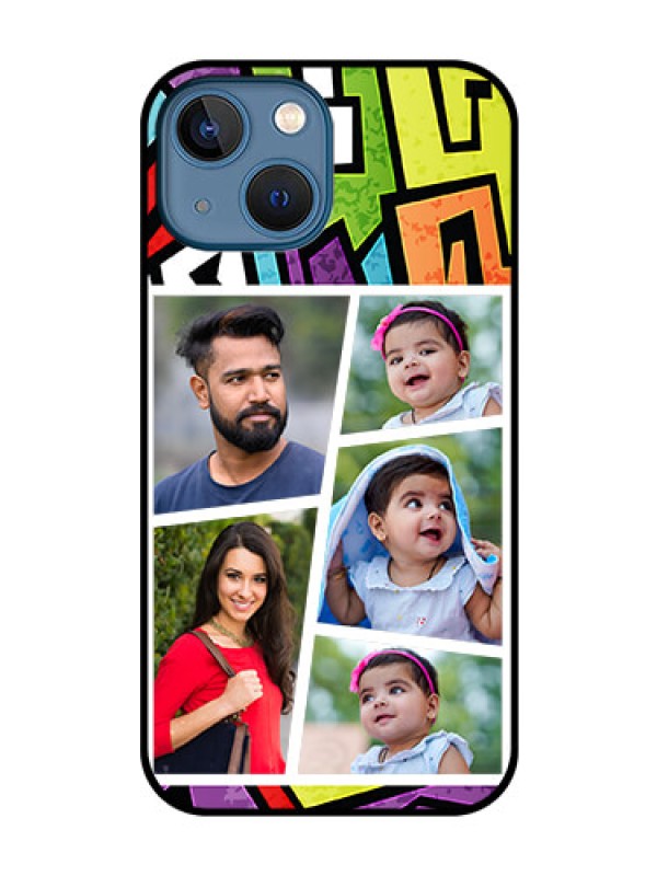Custom iPhone 13 Mini Custom Glass Phone Case - Graffiti pattern Design