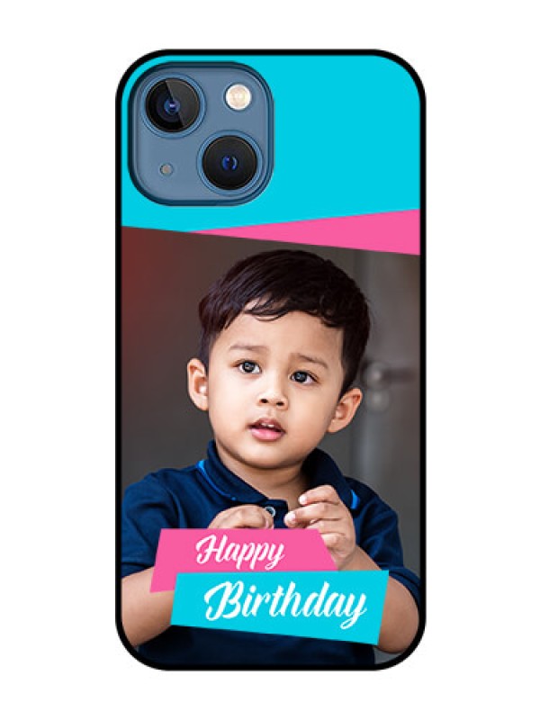 Custom iPhone 13 Mini Personalized Glass Phone Case - Image Holder with 2 Color Design