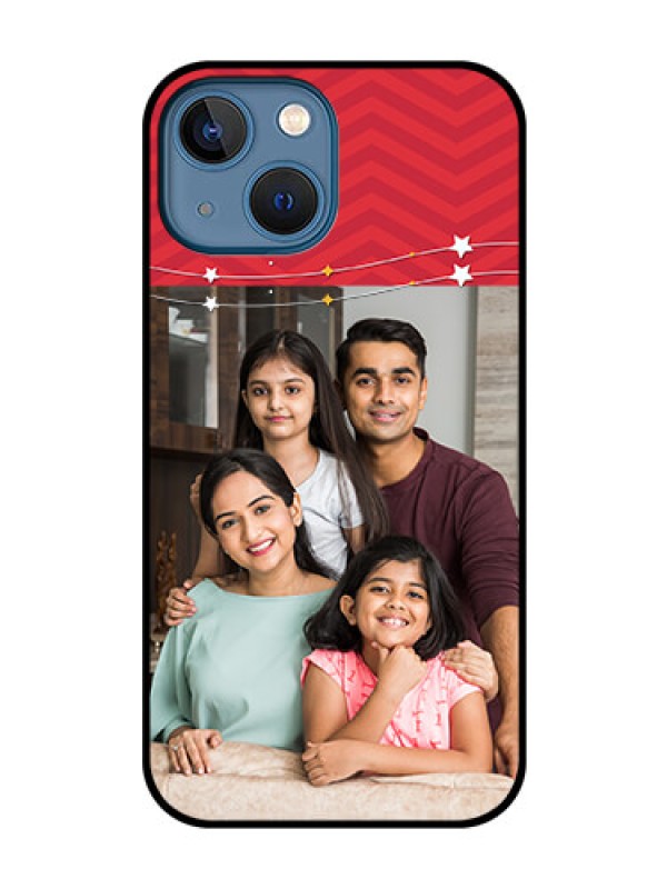Custom iPhone 13 Mini Personalized Glass Phone Case - Happy Family Design