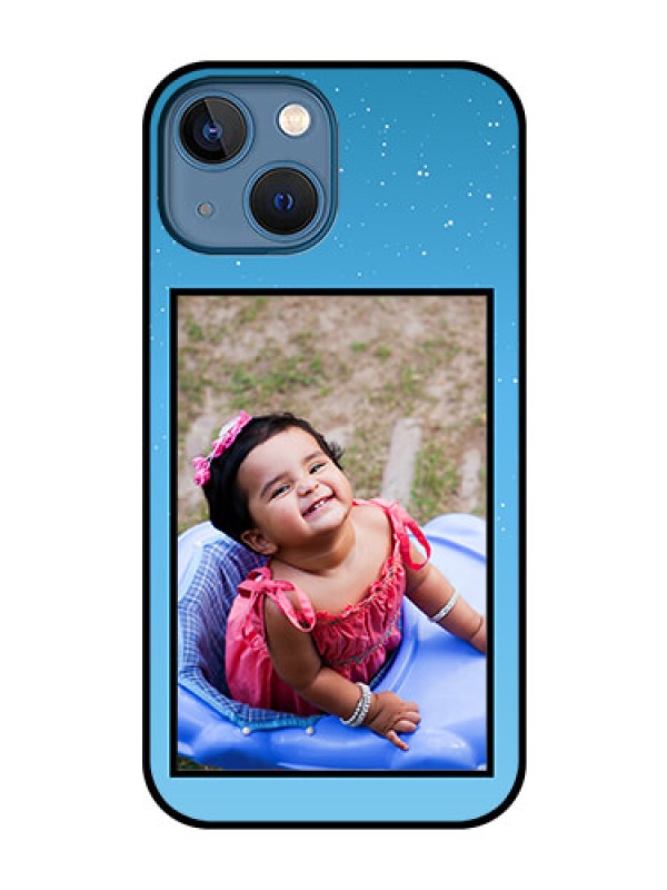 Custom iPhone 13 Mini Custom Glass Mobile Case - Wave Pattern Colorful Design