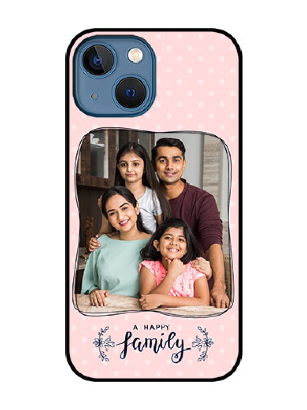 Custom iPhone 13 Mini Custom Glass Phone Case - Family with Dots Design