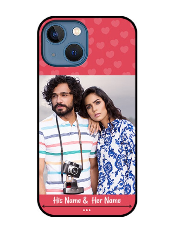 Custom iPhone 13 Mini Photo Printing on Glass Case - Simple Love Design