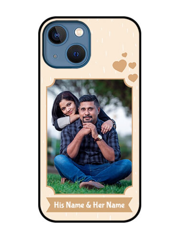 Custom iPhone 13 Mini Custom Glass Phone Case - with confetti love design