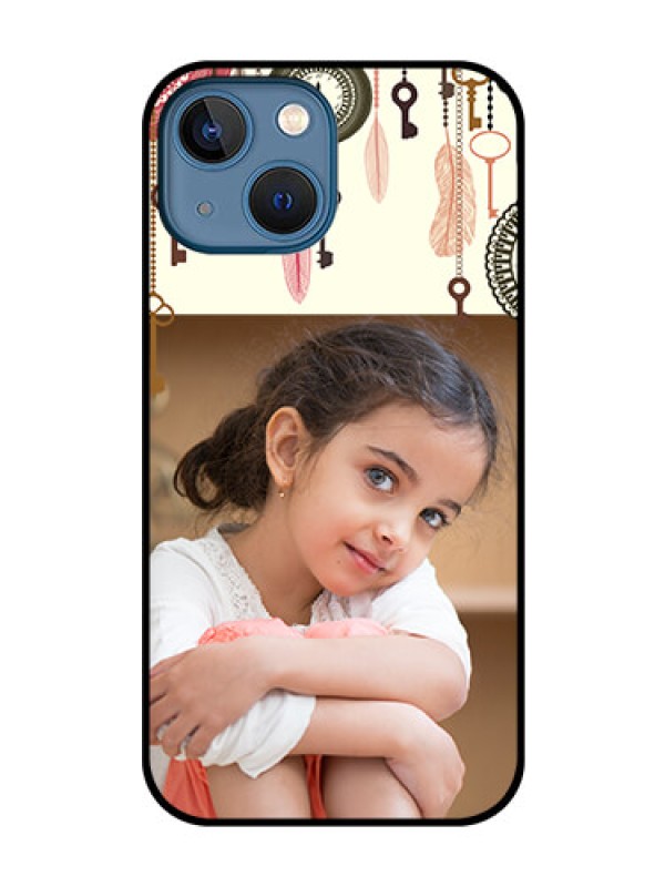 Custom iPhone 13 Mini Custom Glass Mobile Case - Boho Style Design