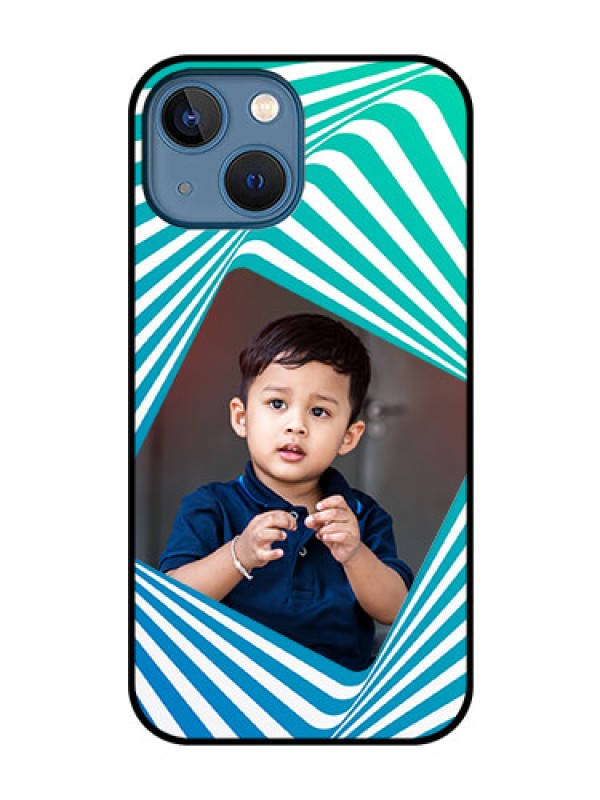 Custom iPhone 13 Mini Personalized Glass Phone Case - Abstract Spiral Design