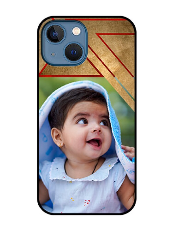 Custom iPhone 13 Mini Personalized Glass Phone Case - Gradient Abstract Texture Design