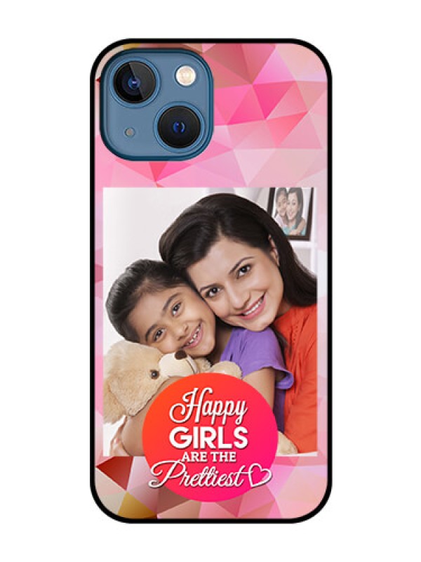 Custom iPhone 13 Mini Photo Printing on Glass Case - Abstract Triangle Design