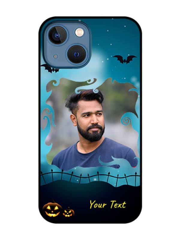 Custom iPhone 13 Mini Custom Glass Phone Case - Halloween frame design