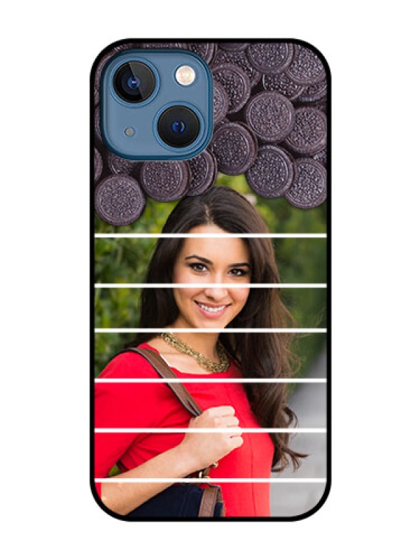 Custom iPhone 13 Mini Custom Glass Phone Case - with Oreo Biscuit Design