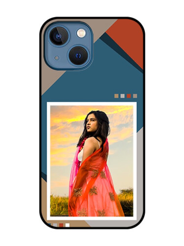 Custom iPhone 13 Mini Personalized Glass Phone Case - Retro color pallet Design