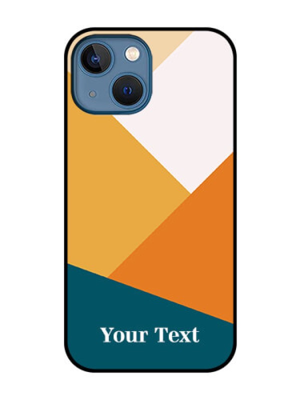 Custom iPhone 13 Mini Personalized Glass Phone Case - Stacked Multi-colour Design