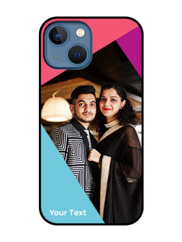 Custom iPhone 13 Mini Custom Glass Mobile Case - Stacked Triple colour Design