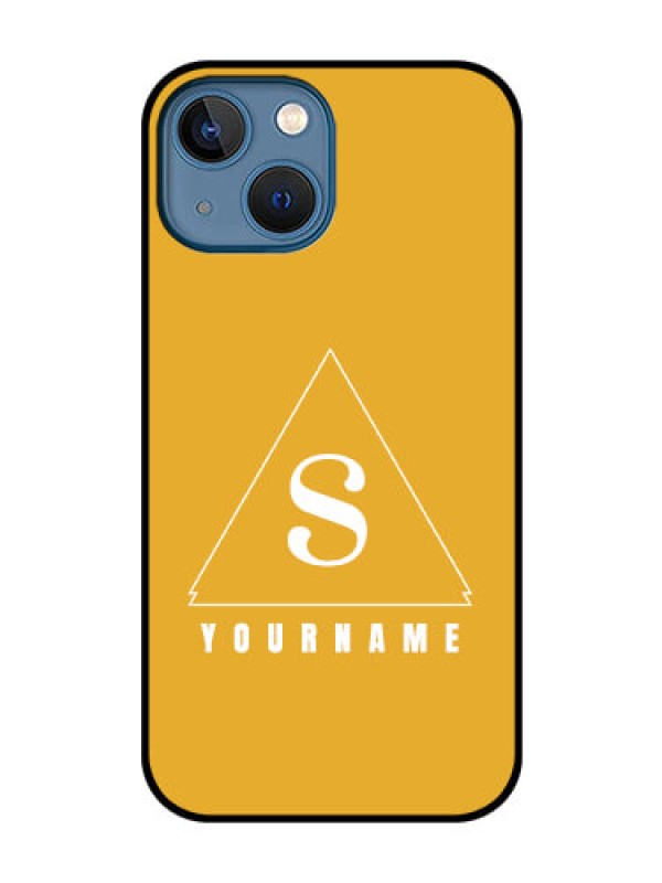 Custom iPhone 13 Mini Personalized Glass Phone Case - simple triangle Design