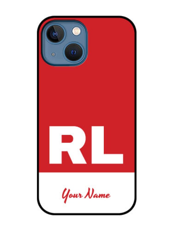 Custom iPhone 13 Mini Personalized Glass Phone Case - dual tone custom text Design