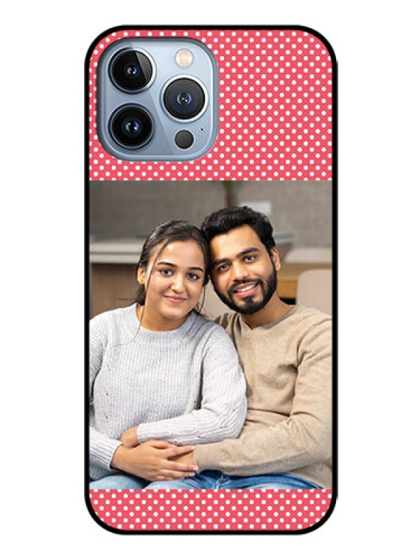 Custom iPhone 13 Pro Max Custom Glass Phone Case - White Dotted Design
