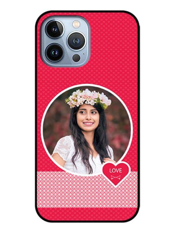 Custom iPhone 13 Pro Max Personalised Glass Phone Case - Pink Pattern Design