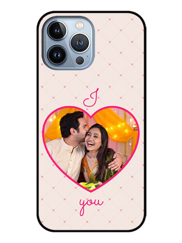 Custom iPhone 13 Pro Max Custom Glass Mobile Case - Heart Shape Design