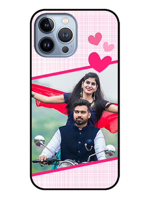 Custom iPhone 13 Pro Max Custom Glass Phone Case - Love Shape Heart Design