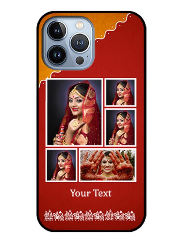 Custom iPhone 13 Pro Max Personalized Glass Phone Case - Wedding Pic Upload Design