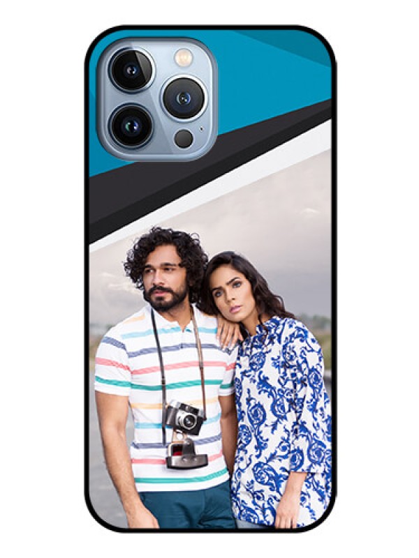Custom iPhone 13 Pro Max Photo Printing on Glass Case - Simple Pattern Photo Upload Design