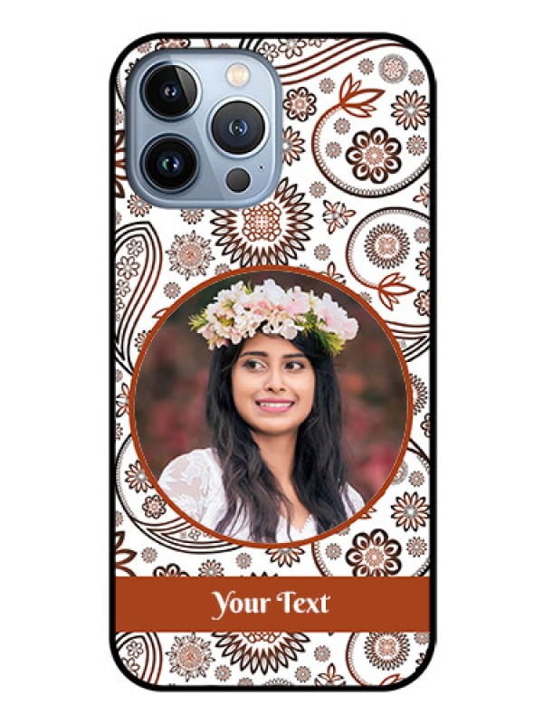 Custom iPhone 13 Pro Max Custom Glass Mobile Case - Abstract Flower Design