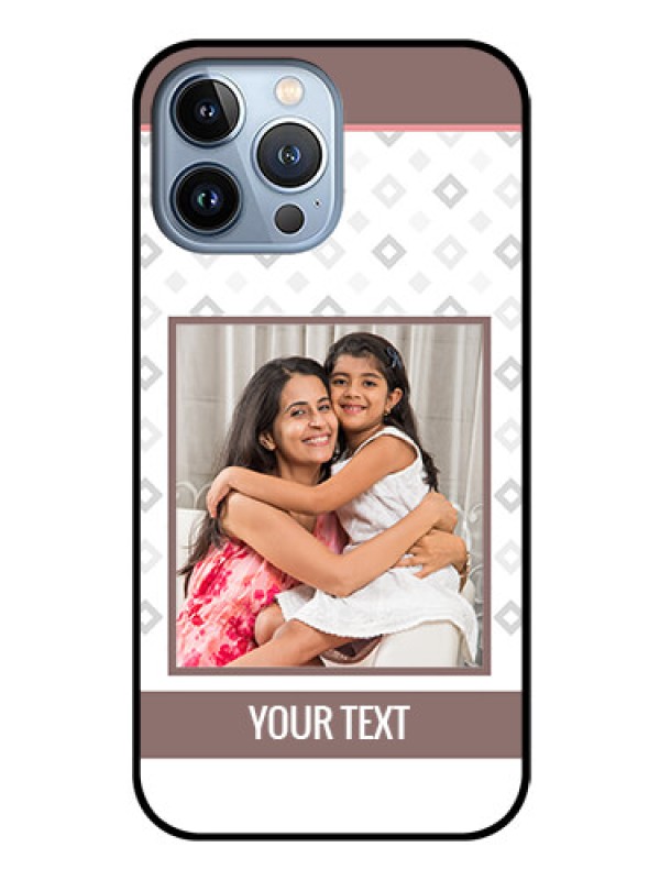 Custom iPhone 13 Pro Max Photo Printing on Glass Case - Simple Diamond Design