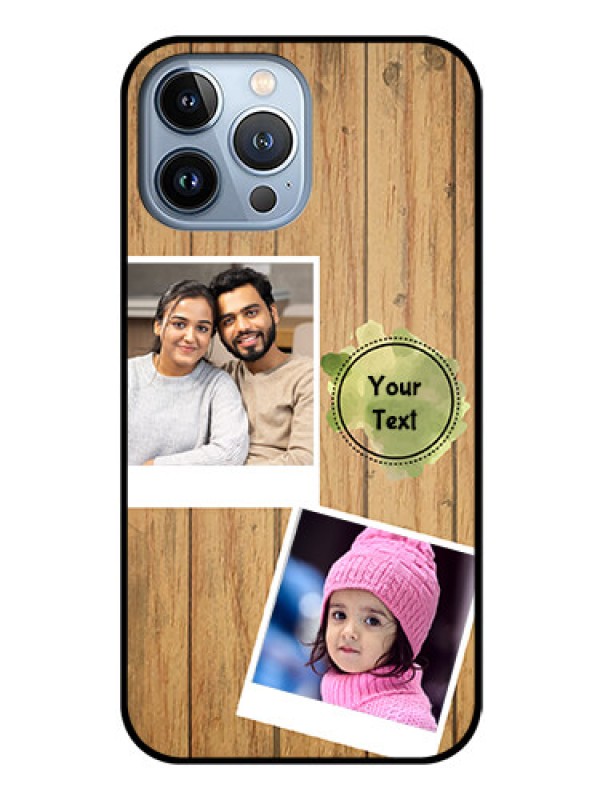 Custom iPhone 13 Pro Max Custom Glass Phone Case - Wooden Texture Design