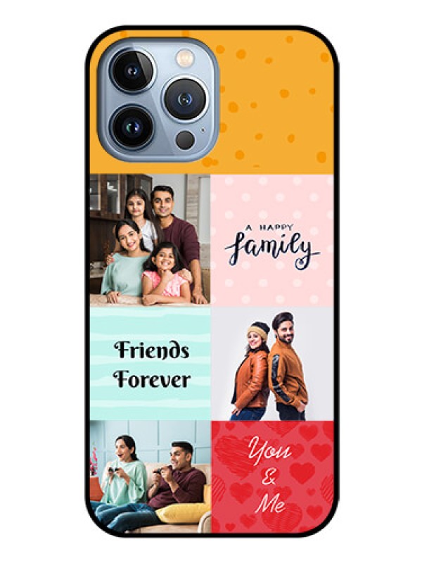 Custom iPhone 13 Pro Max Personalized Glass Phone Case - Images with Quotes Design