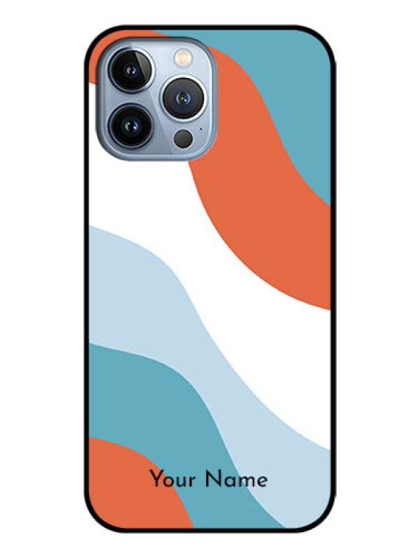 Custom iPhone 13 Pro Max Custom Glass Mobile Case - coloured Waves Design