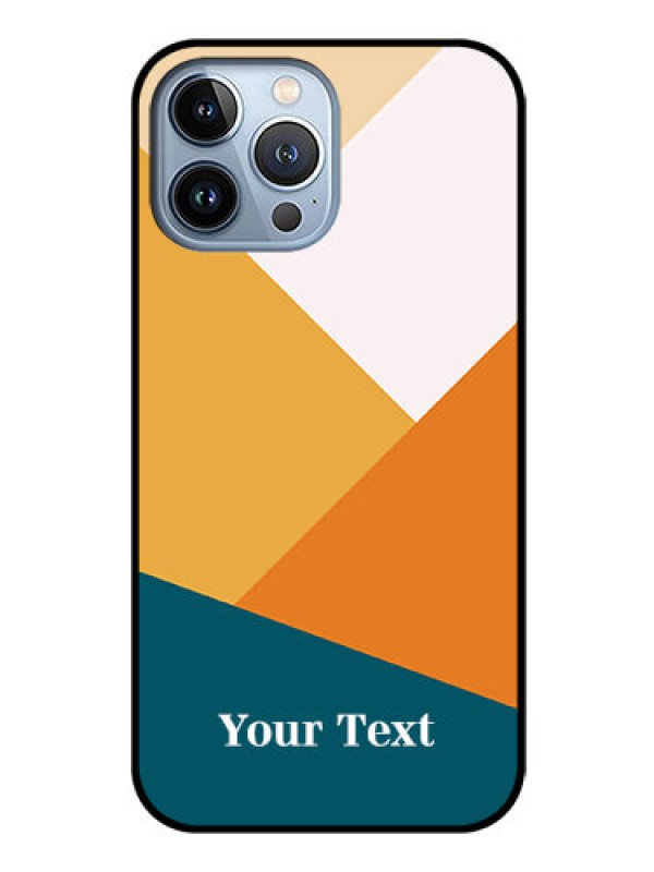 Custom iPhone 13 Pro Max Personalized Glass Phone Case - Stacked Multi-colour Design