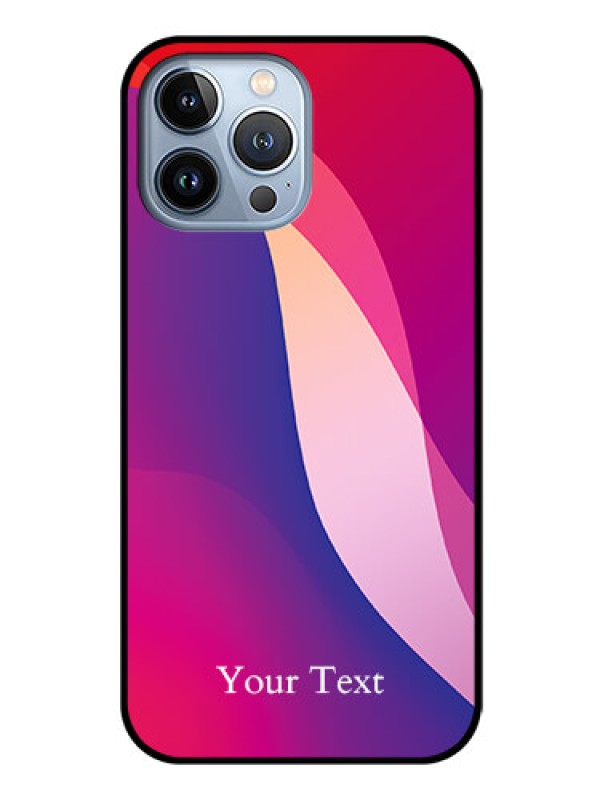 Custom iPhone 13 Pro Max Personalized Glass Phone Case - Digital abstract Overlap Design