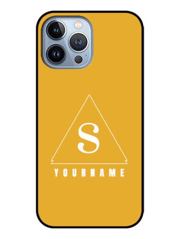 Custom iPhone 13 Pro Max Personalized Glass Phone Case - simple triangle Design