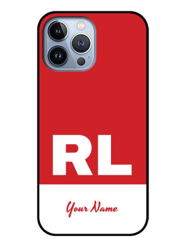 Custom iPhone 13 Pro Max Personalized Glass Phone Case - dual tone custom text Design
